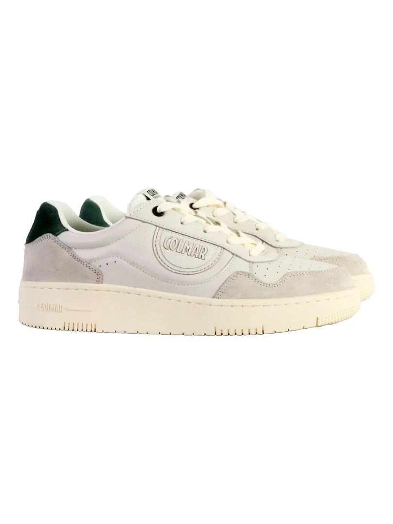 Basket Basse Cuir Colmar Austin Look   Blanc