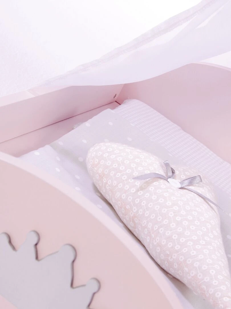 ROBA Lit de Poupée en Bois "Princess Sophie"   Inclus Textile   Rose/Gris   N/A