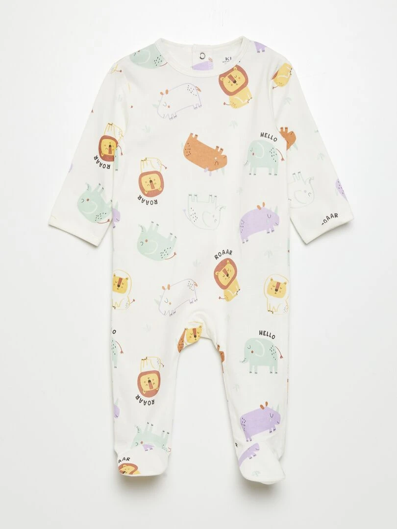 Pyjama 1 pièce imprimé Blanc imprimé