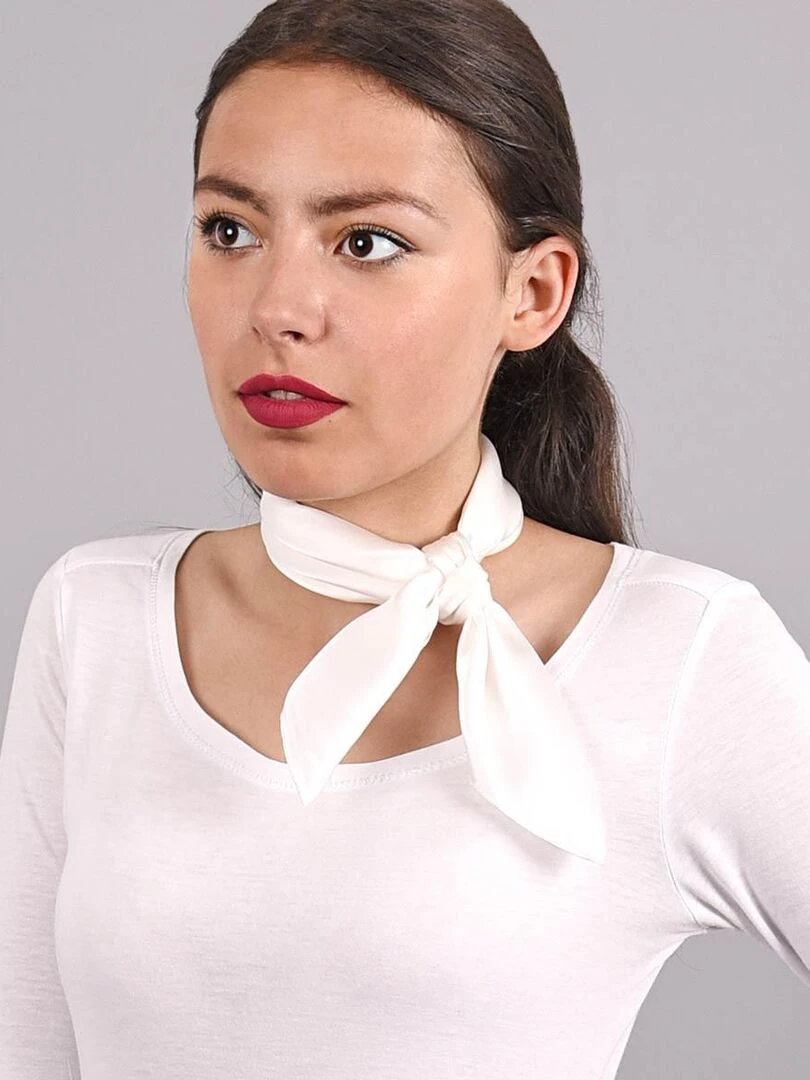 Carré de soie Piccolo uni Blanc