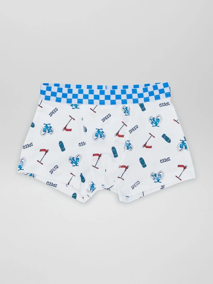 Lot de 3 boxers stretch   Blanc/bleu