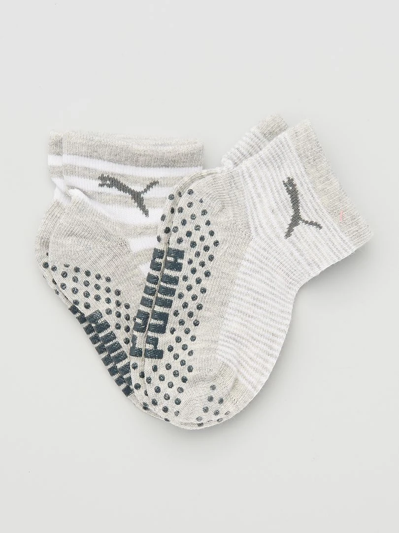 Lot 2 paires de chaussettes antidérapantes 'Puma' gris