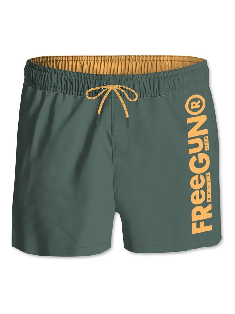 Boardshort court homme ceinture tout élastiquée Freegun Vert