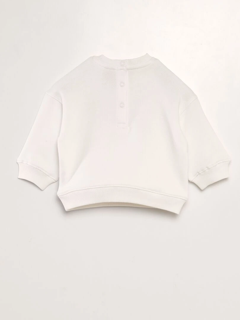 Sweat en french terry à message   Blanc