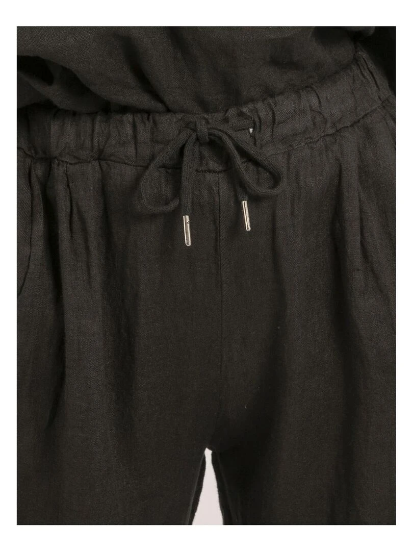 Pantalon lin ERNEST   Noir