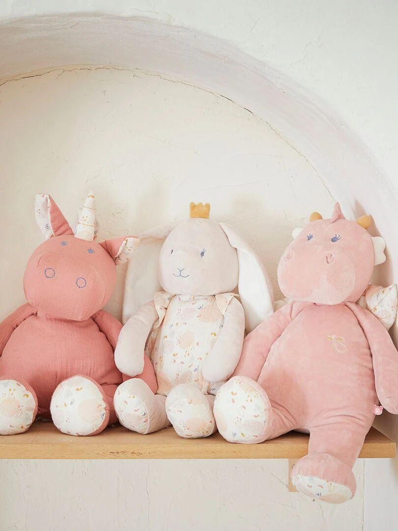 Peluche medium Veloudoux Joy   Rose