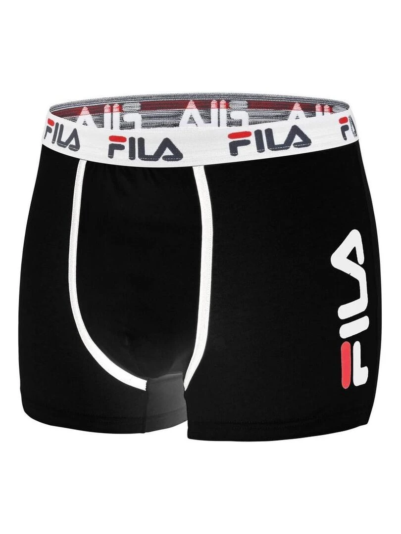 Lot de 4 Boxers Coton homme FU5040 Uni Fila   Noir