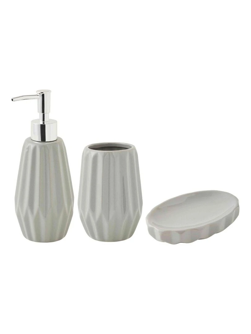 Guy Levasseur Set de salle de bain 3 pièces en céramique gris Gris