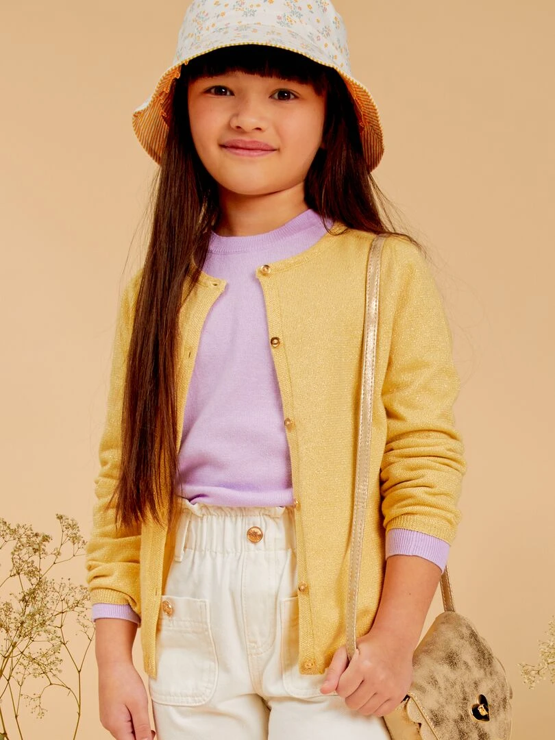 Gilet boutonné fantaisie   Jaune
