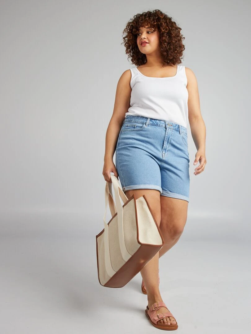 Short en jean à taille haute Double stone
