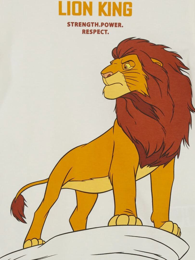 Ensemble de pyjama court 'Le Roi Lion'   2 pièces   Blanc