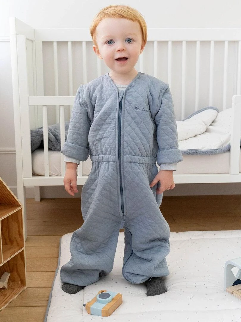Bemini Gigoteuse jambes séparables Pady quilted jersey Bleu gris