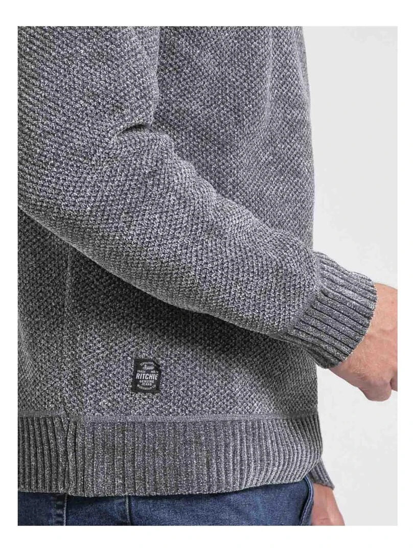 Pull col montant zippé LANGUR   Gris