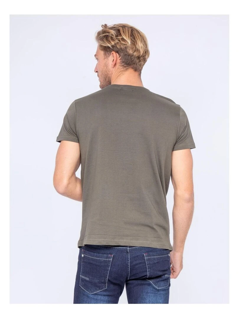 T shirt col rond pur coton JADAMIX Kaki
