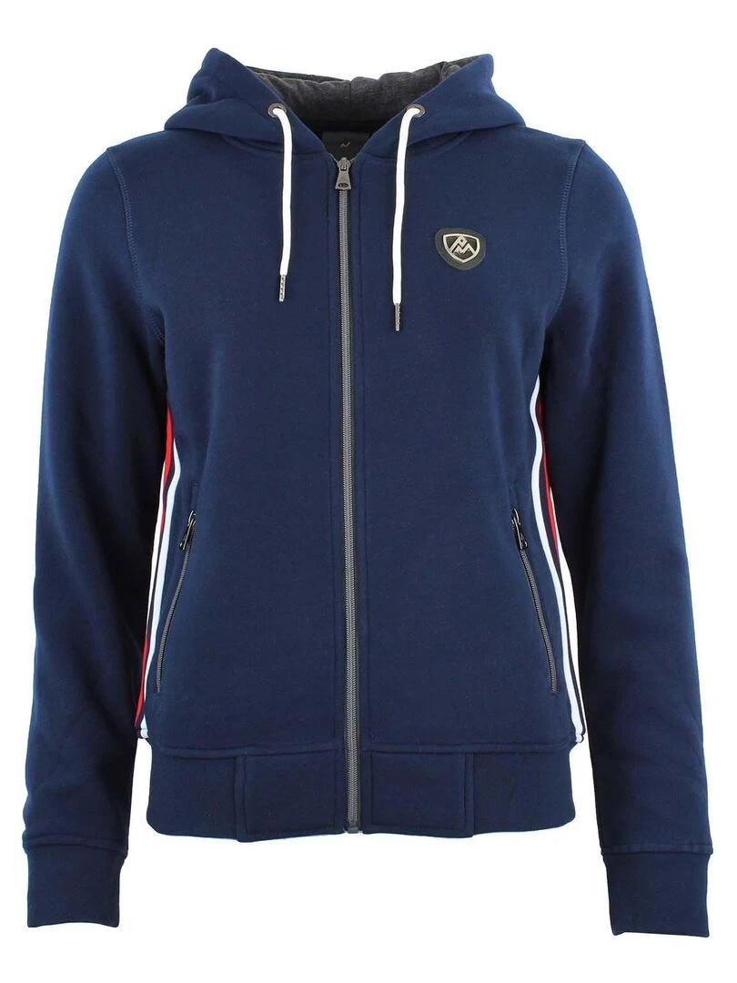 Sweat zippé à capuche femme ACHARLES Bleu marine