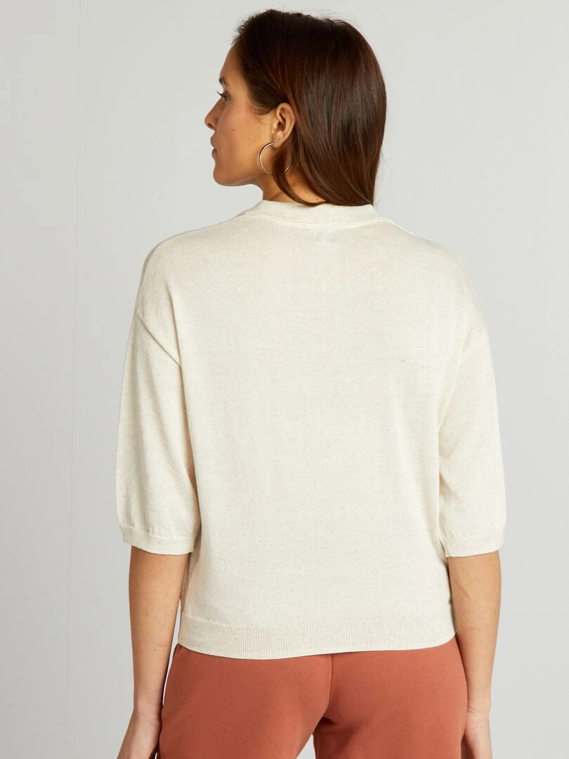 Pull forme polo   Beige