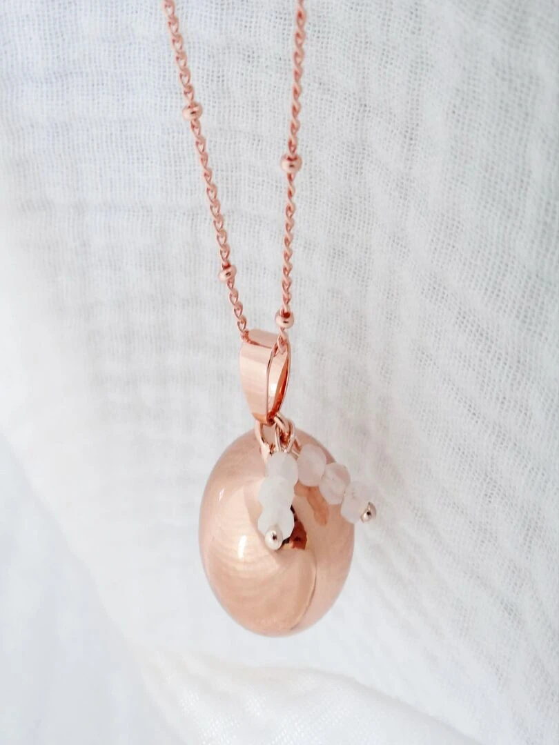 Bola de Grossesse Or Rose Perles Lithothérapie   Rose