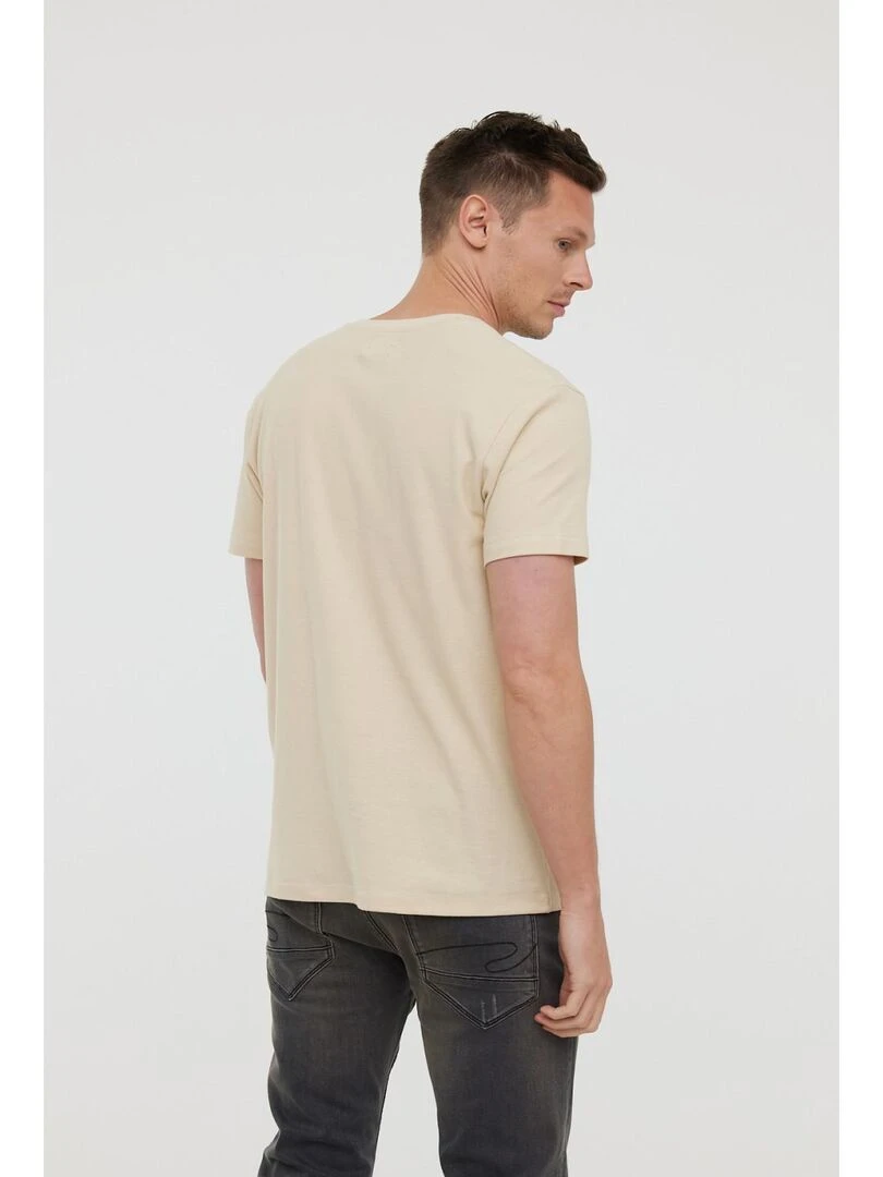 Lee Cooper   T Shirt manches courtes coton slim AZZO MC   Beige