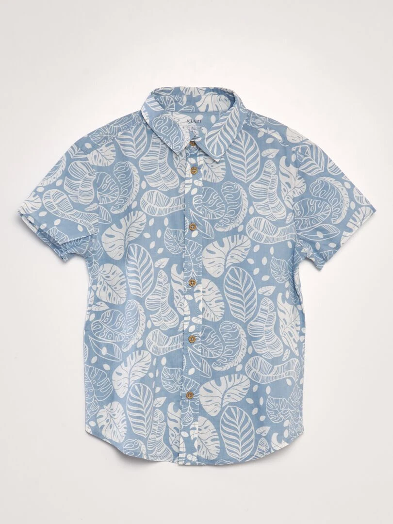 Chemise à manches courtes avec imprimé Bleu/blanc