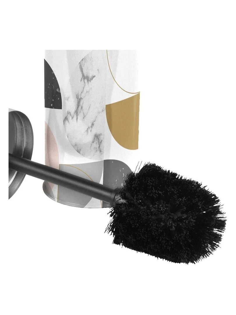 Brosse WC métal Géomarbre rose Blanc