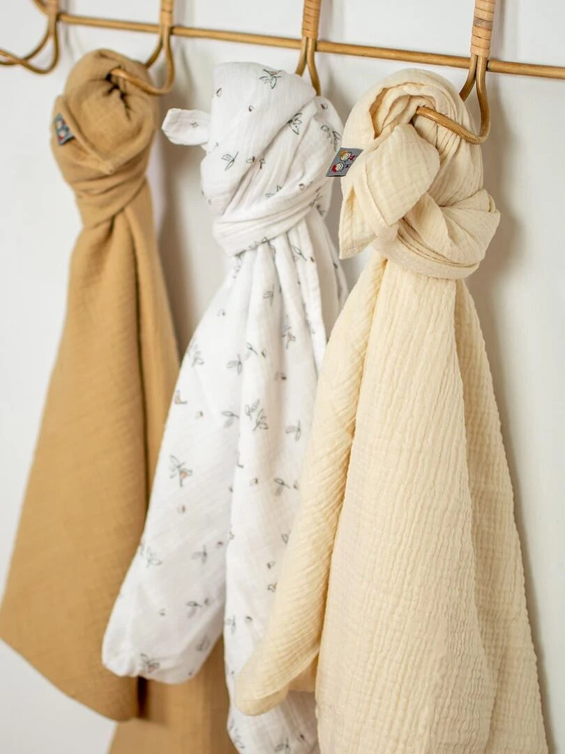 Lingettes bébé lavables 8 pièces  Melody   Blanc