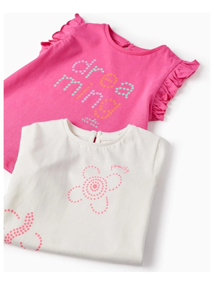 2 T Shirts En Coton Pour Bébé Fille 'Dreaming' manches courtes EXPLORING AUSTRALIA   Rose
