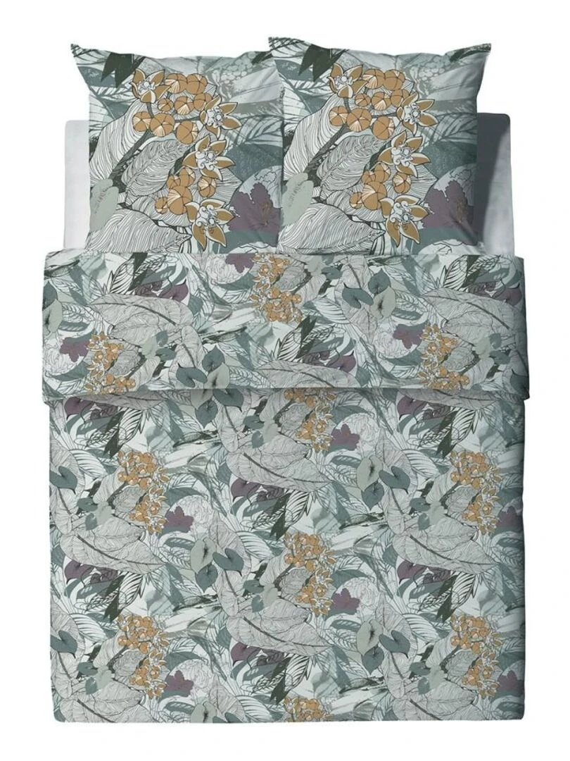 Housse de couette Zelia + taie(s) coton bio 57 fils Vert