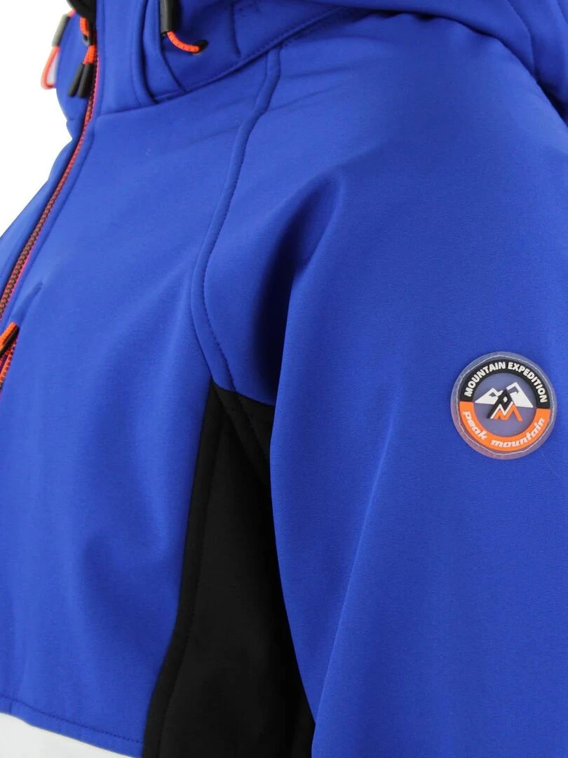 Blouson softshell homme CAMETIS   PEAK MOUNTAIN   Bleu Blanc