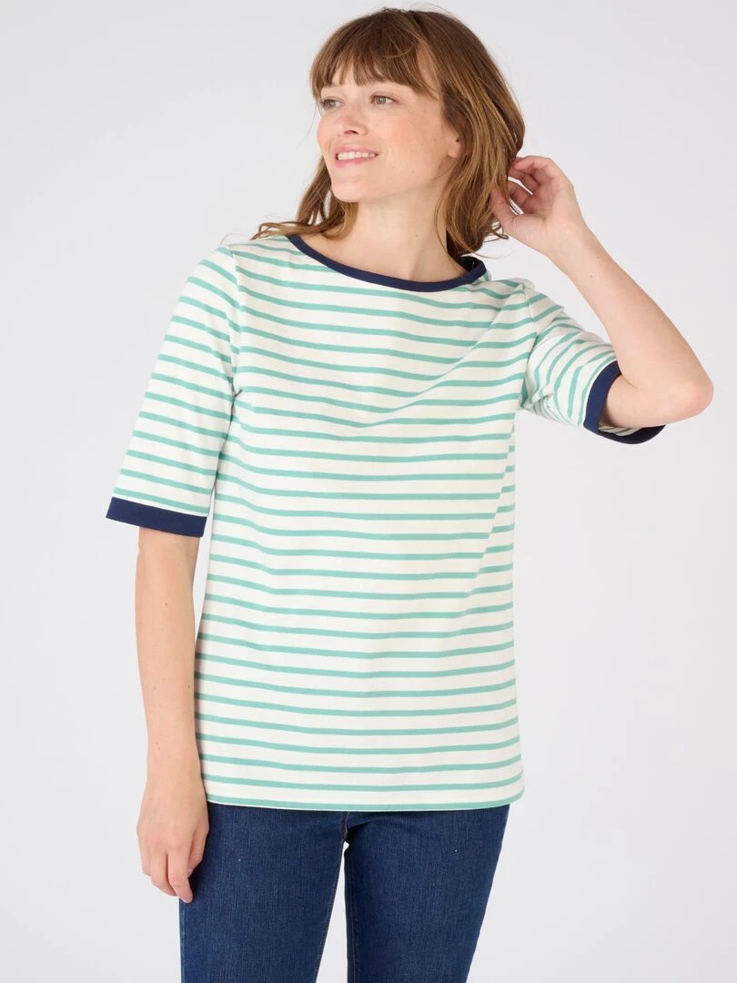 T shirt pur coton Damart Vert