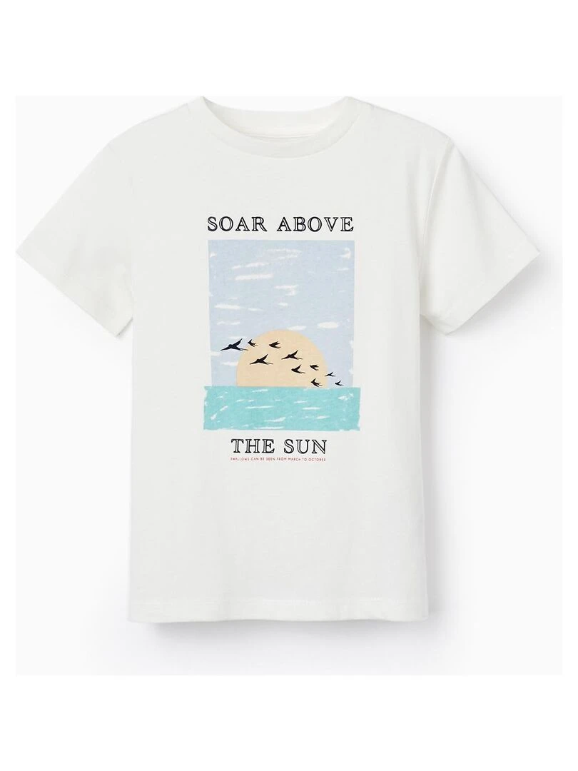 T shirt à manches courtes pour garçon 'Soar Above' manches courtes Blanc