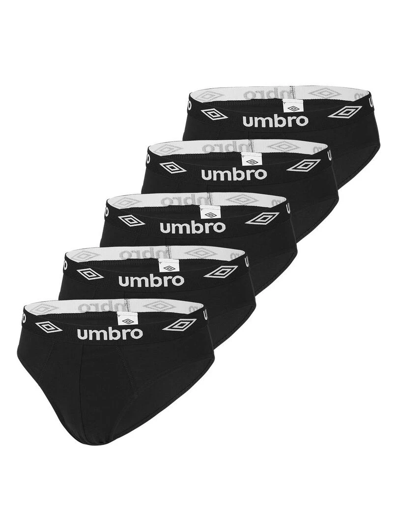 Lot de 5 slips coton homme Umbro Noir