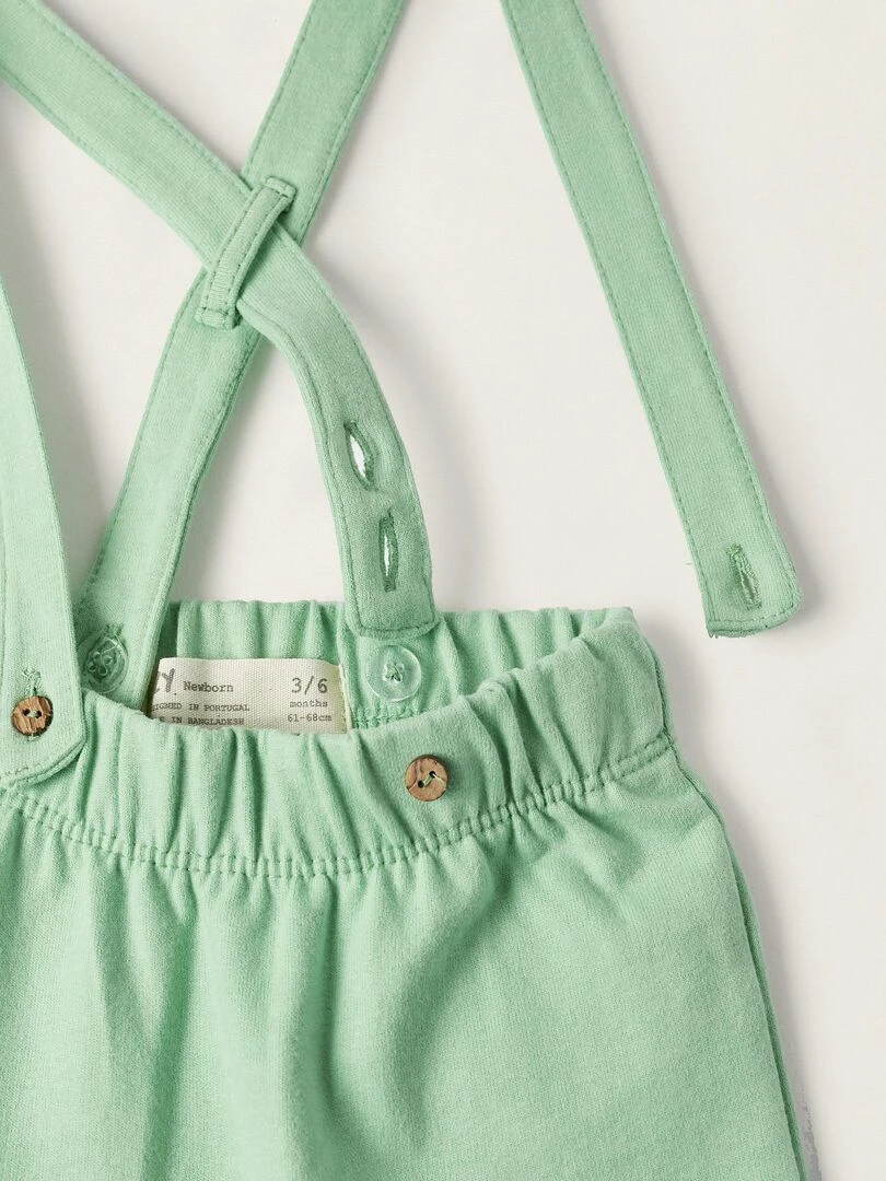 Pantalon avec Bretelles Amovibles pour Nouveau Né 'Carrots'  NATURE TAKEOVER   Vert