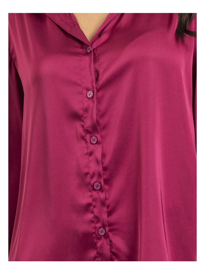 Chemise satin ONOLIA Rose framboise