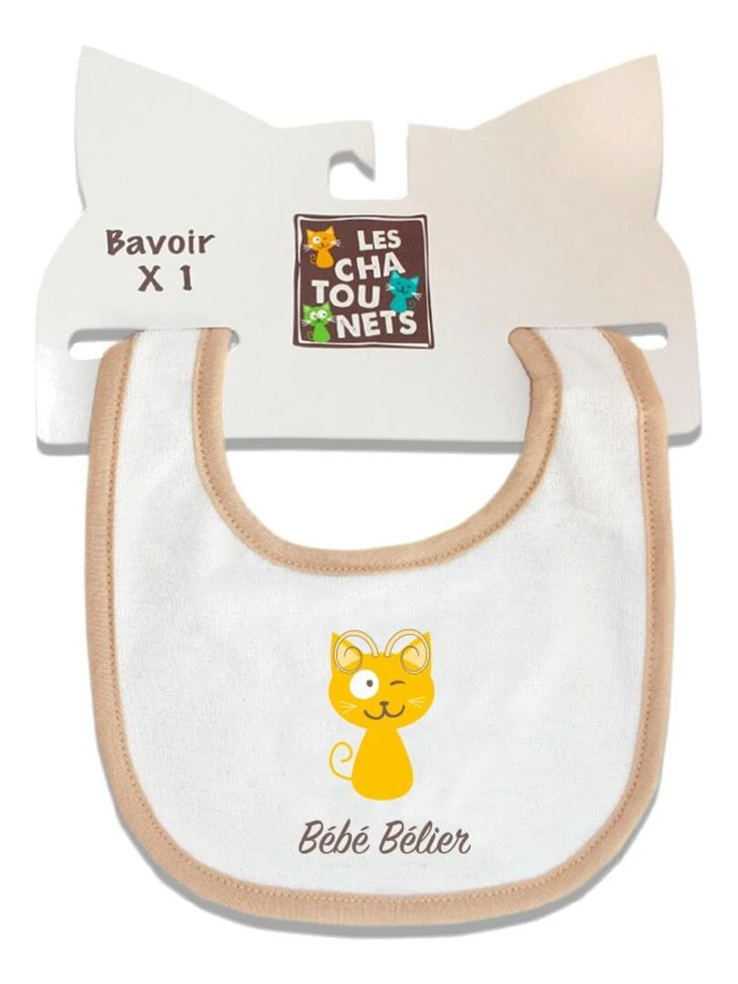Bavoir Bélier LES CHATOUNETS Blanc