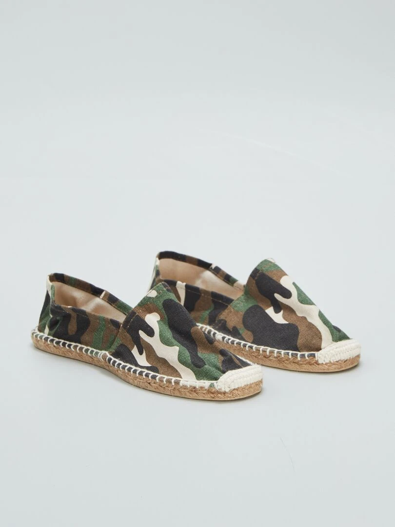 Espadrilles en corde avec imprimé camouflage Beige/vert/marron