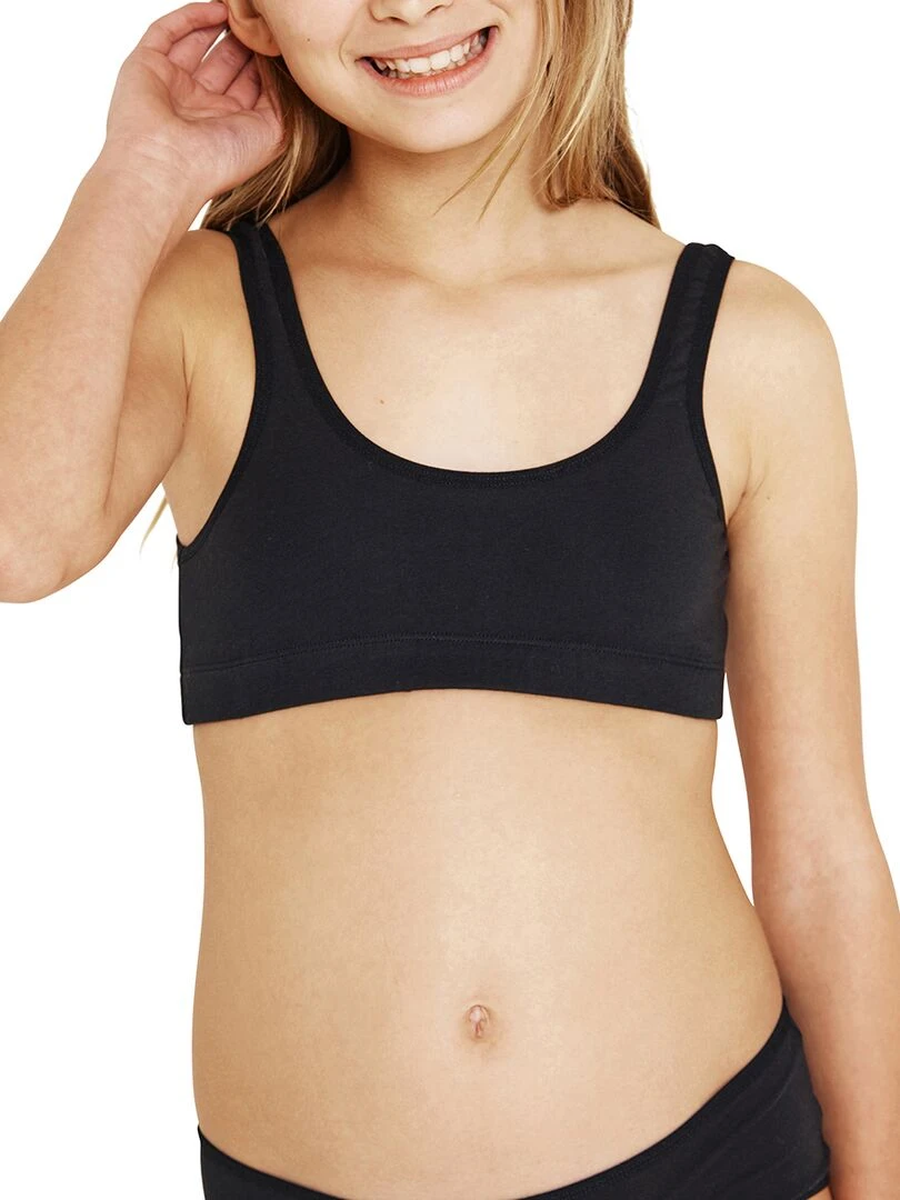 Lot de 2 brassières Girl Mode by   Fille   Noir