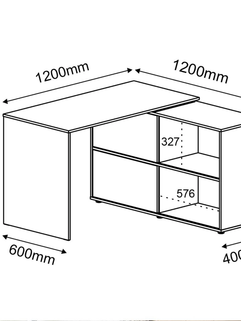 Bureau d'angle Angus   AKITEN RETAIL   Blanc Blanc