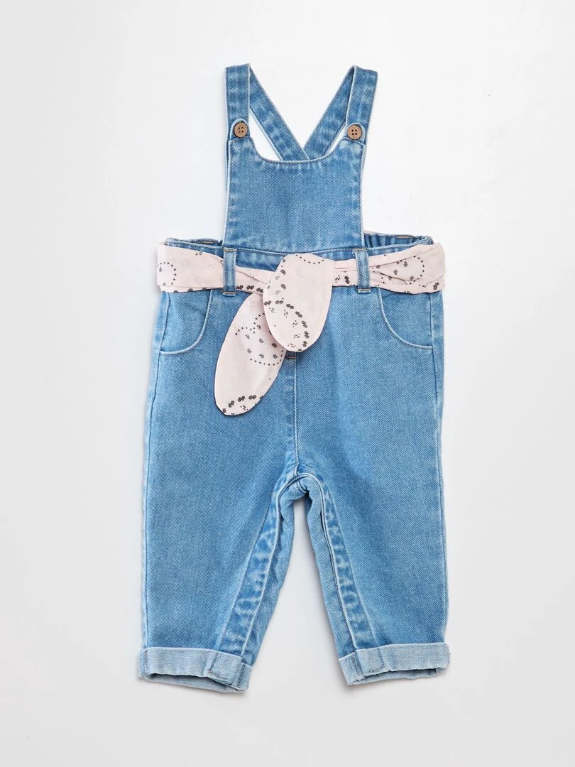 Salopette en denim avec ceinture en coton Denim