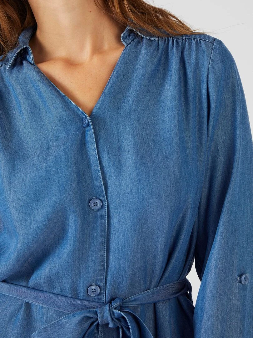 Robe fibres lyocell Tencel(TM) Damart Bleu