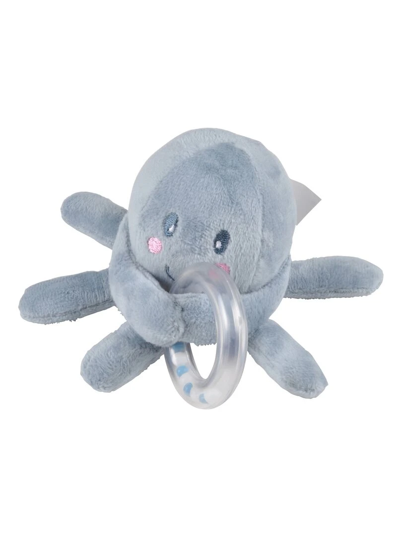 Peluche doudou anneau Poulpe Bleu