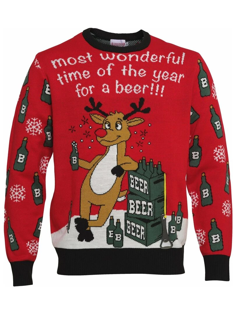 Pull de Noël "A la tienne" Rouge