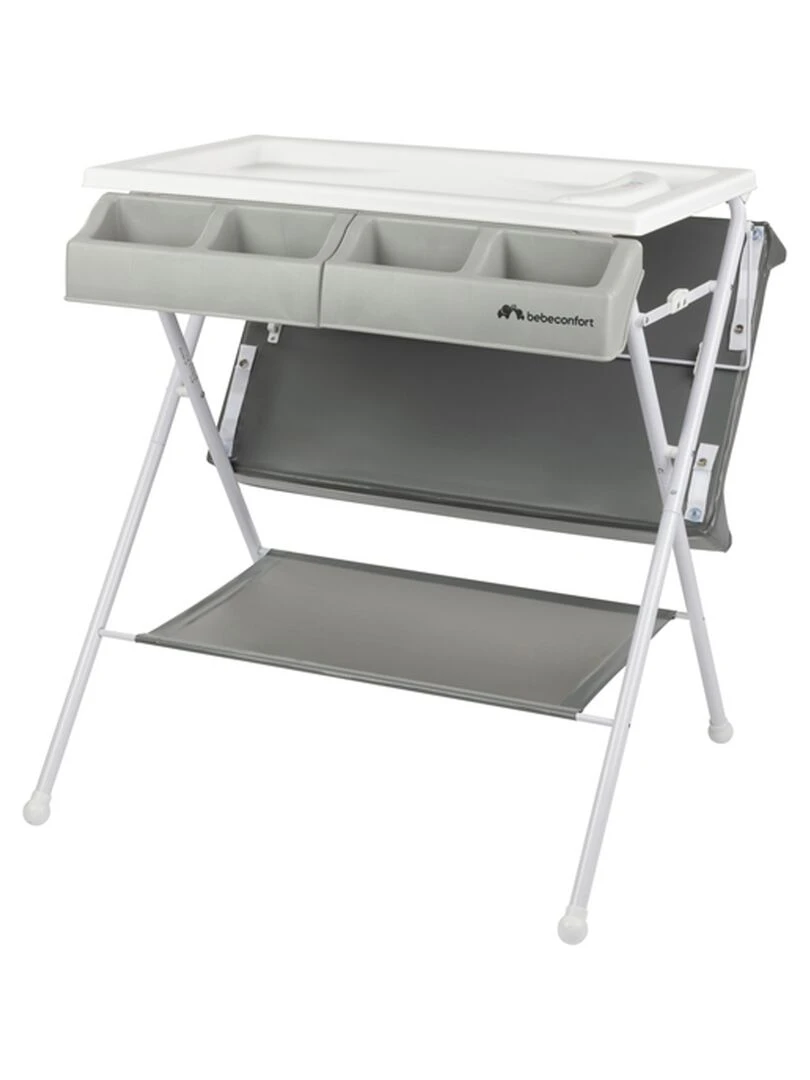 BEBECONFORT Baltic Table à langer et baignoire 2en 1 Pliable De 0 à 12 mois (11kg) Gray Mist Gris foncé