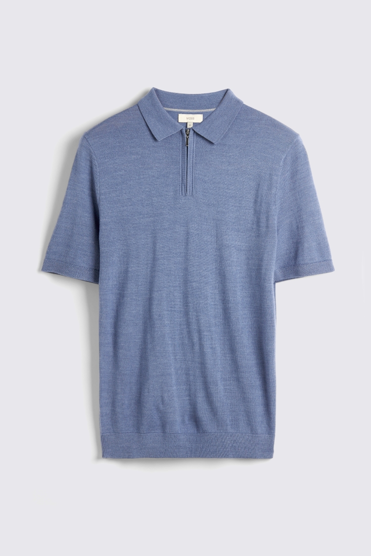 Ecru Bouclé Zip-Neck Polo Shirt   Buy Online at Moss