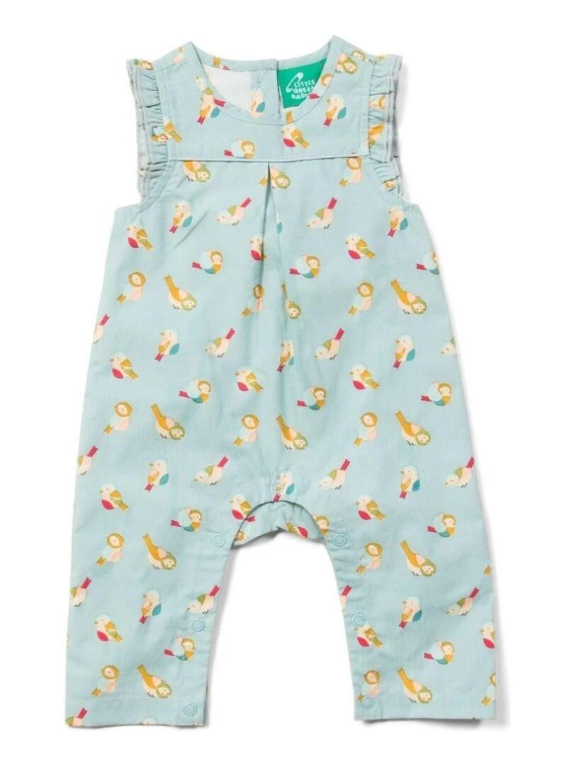 Combinaison Bébé en Coton Bio Oiseaux Bleu