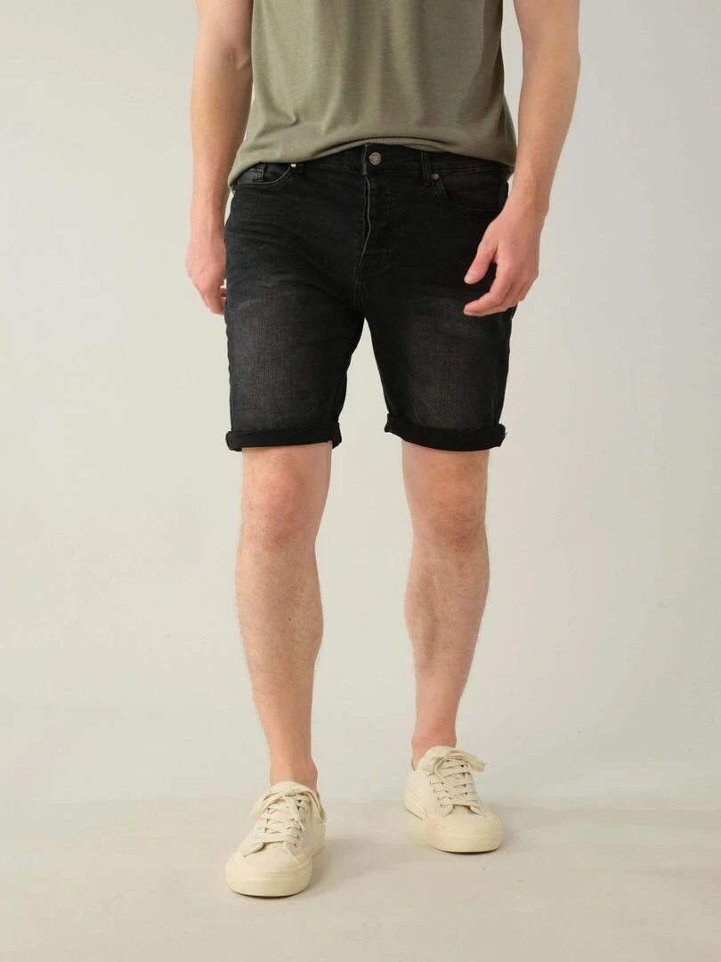 Bermuda longueur genou pour homme 'Deeluxe' Noir Gris