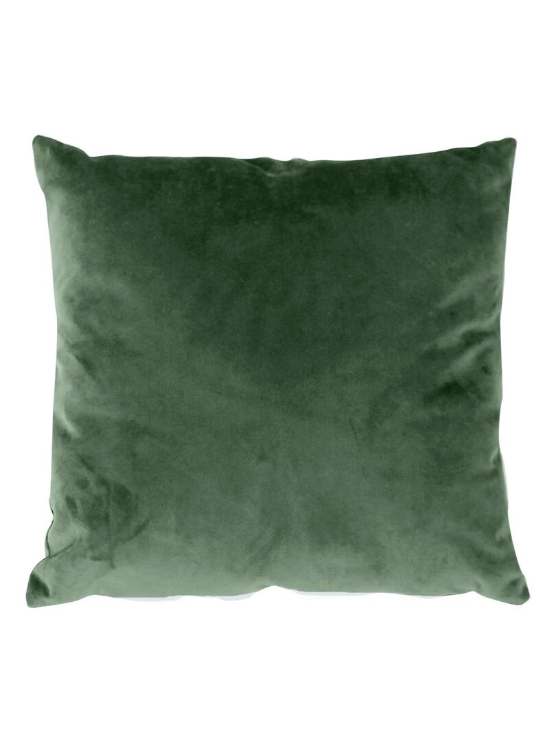 Coussin en velours avec zip déco Vert foncé