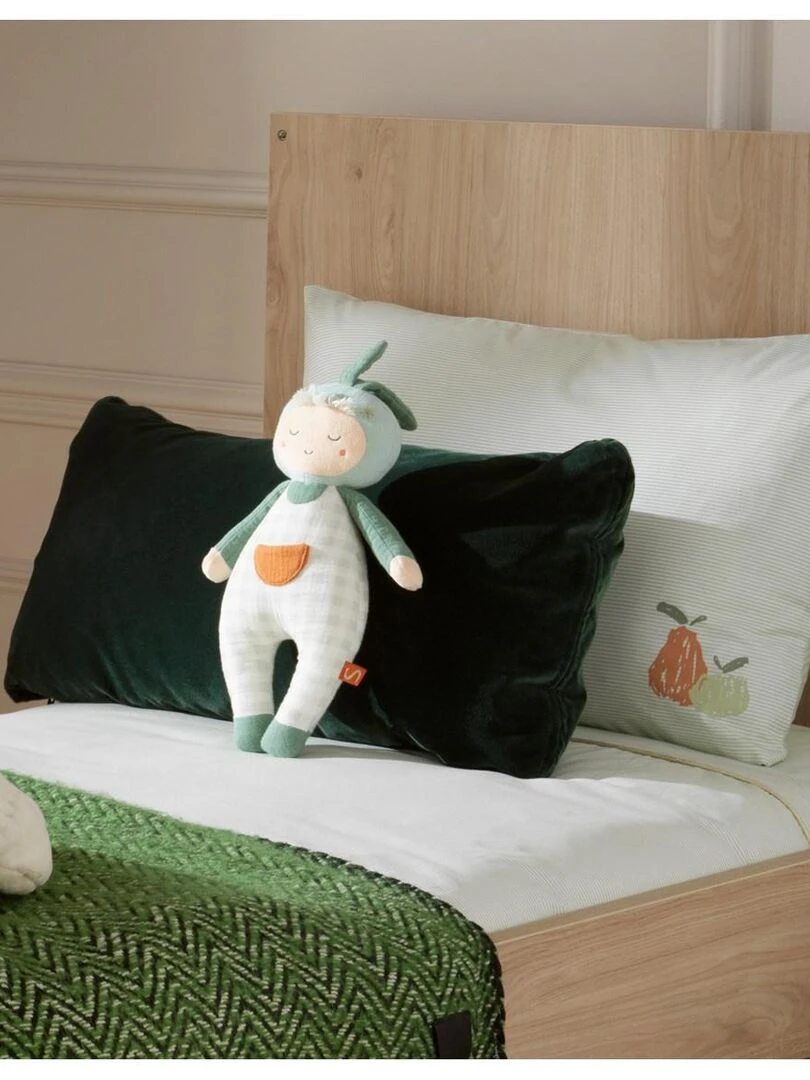 Doudou jardinier en coton Vert tilleul   SAUTHON   Vert tilleul