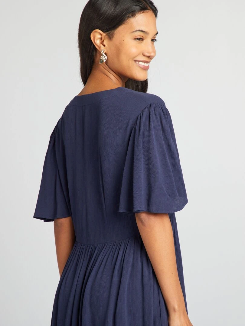 Robe courte en crêpe   Bleu nuit