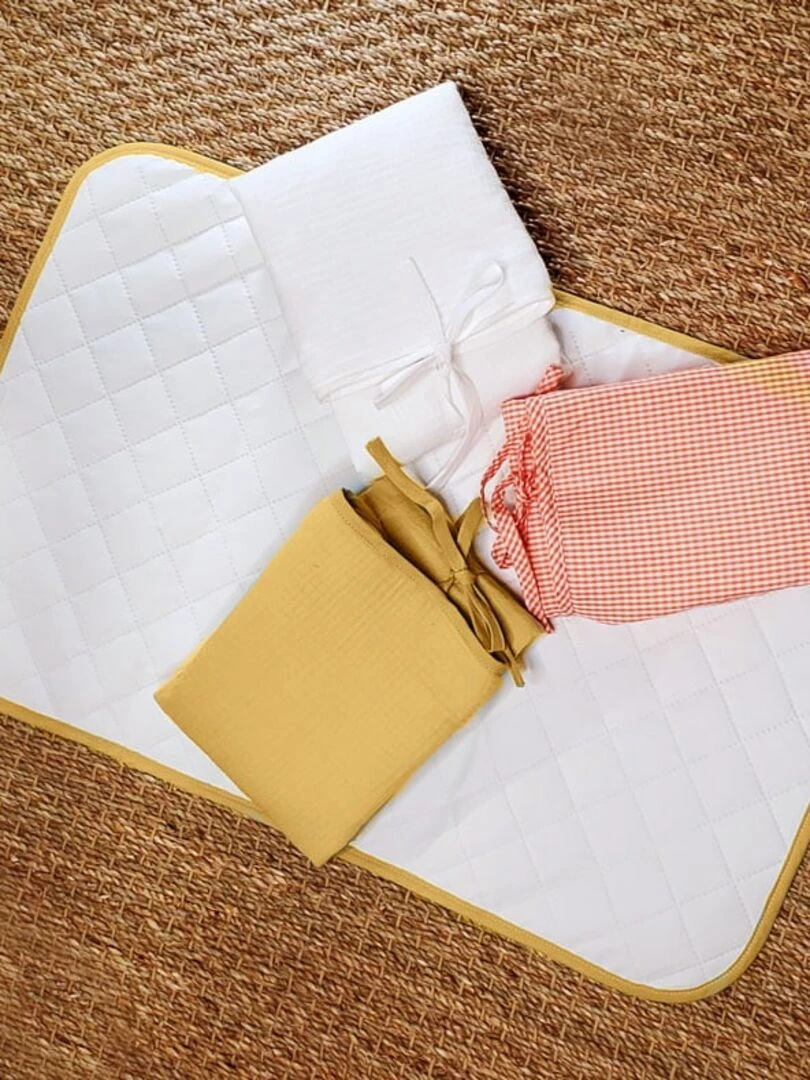 Tapis à Langer Nomade Lubiana en Coton Bio Honey Beige