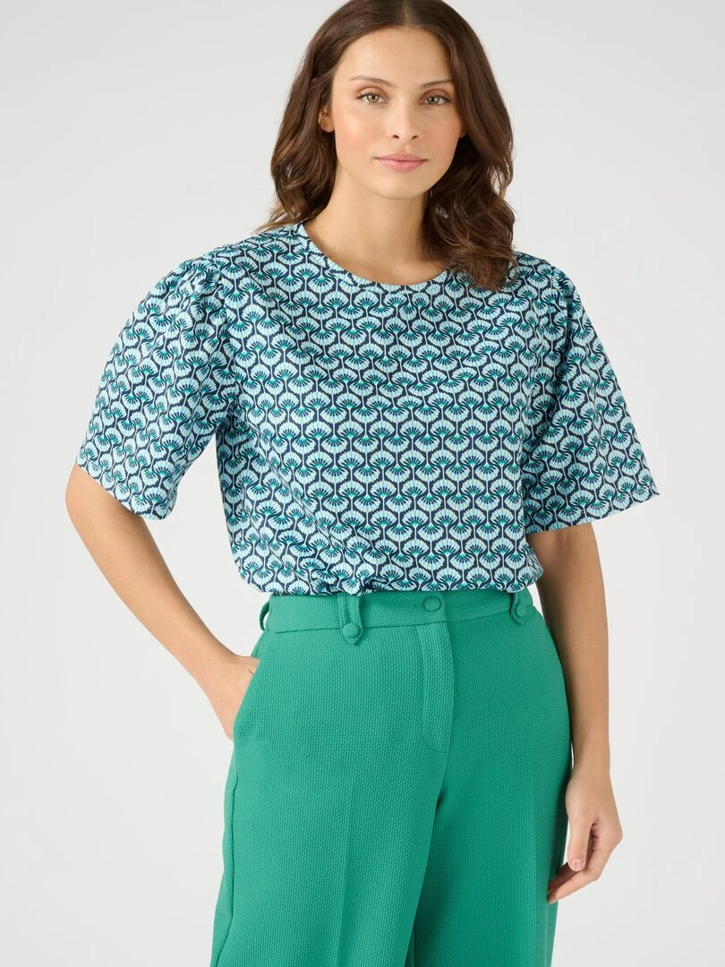 Tee shirt en maille crêpe lourde Damart Bleu marine